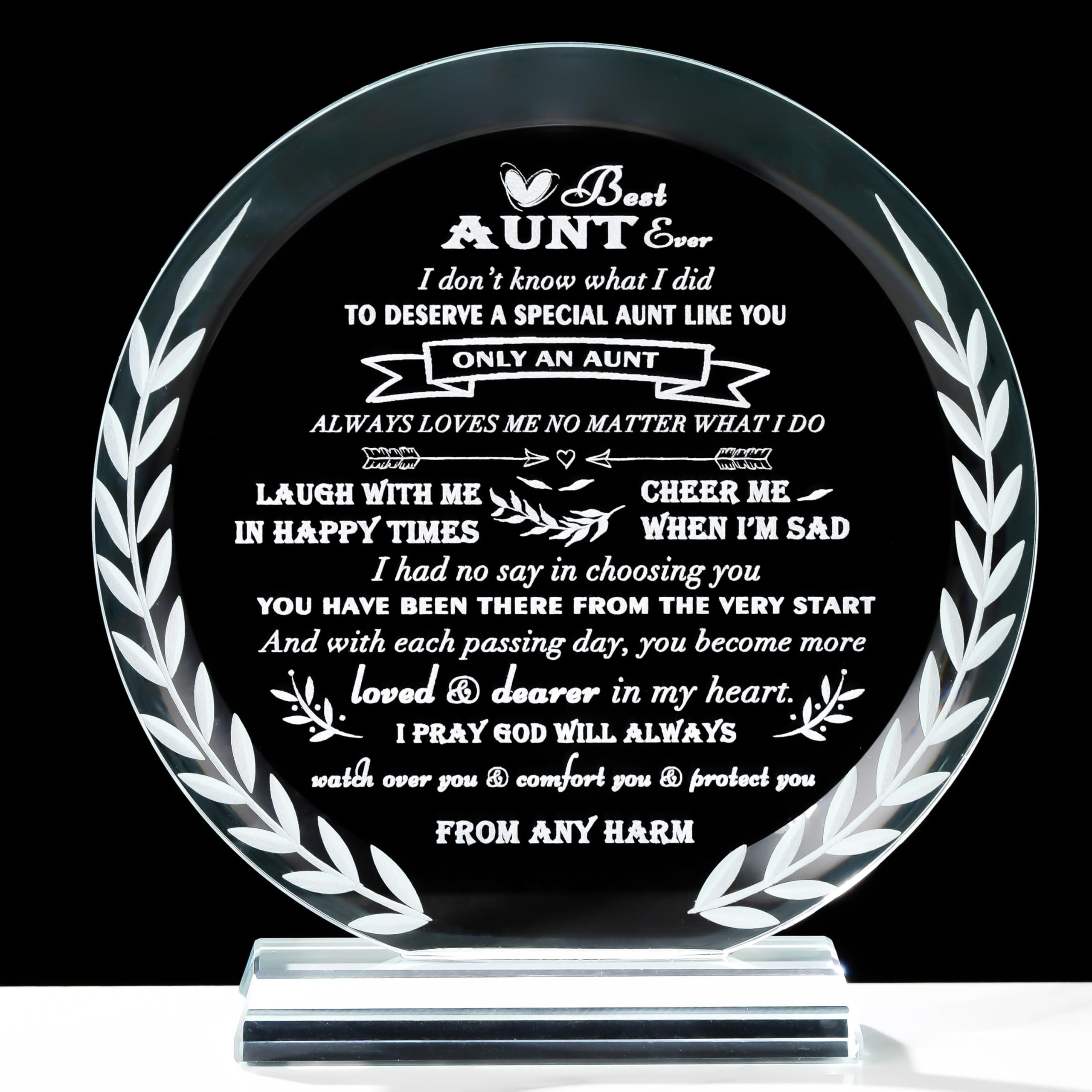 Aunt Gifts From Niece Unique - Crystal Engraved Best Aunt Ever Gifts