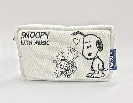 Amazon Snoopy With Music スヌーピー マウスピースポーチ 限定品 ホワイト バス チューバ用 金管楽器ケース バッグ 楽器 音響機器