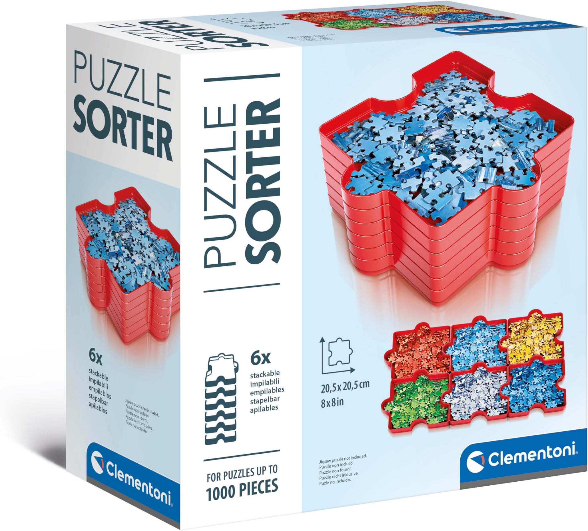Clementoni- Puzzle Sorter: 6 Trays for Easy Jigsaw Puzzle Sorting Up to 1000 Pieces (10+ Months)