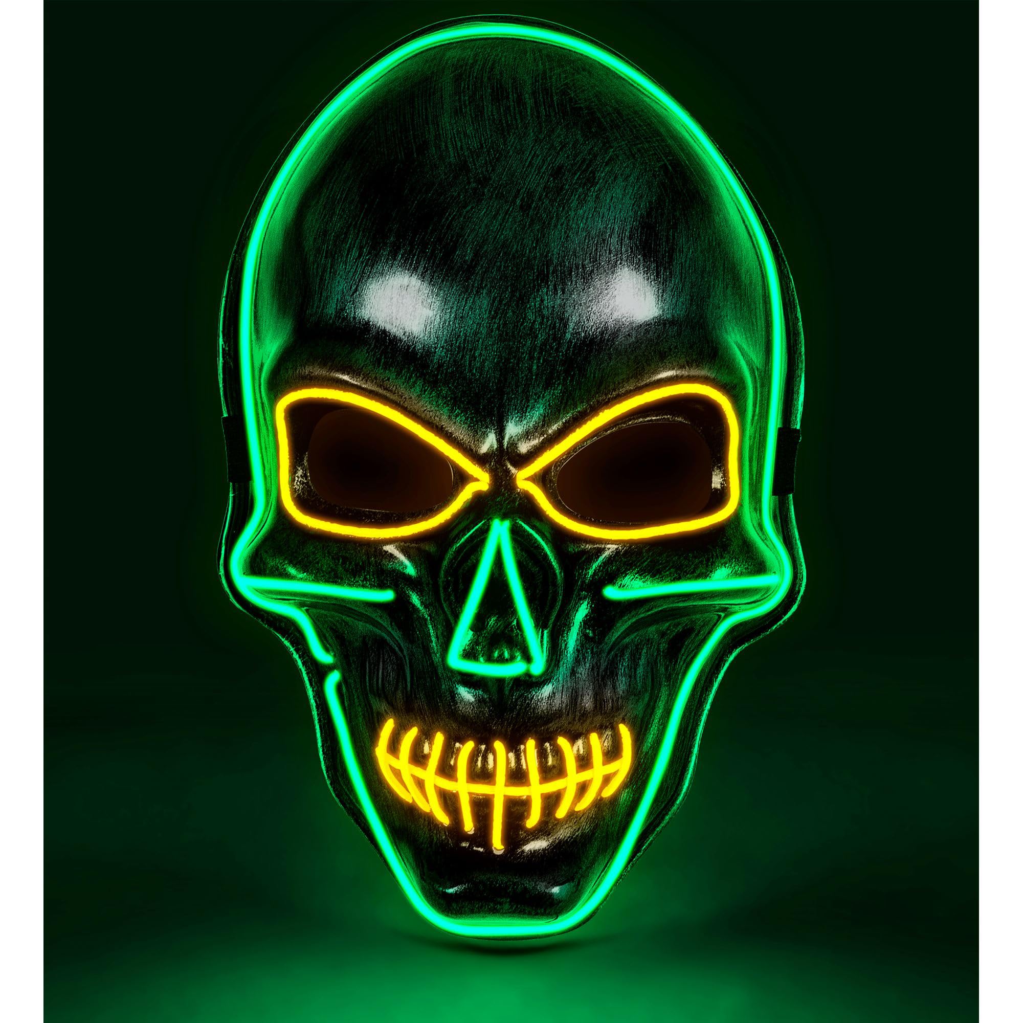 W WIDMANN MILANO Party Fashion - LED Mask Skull Luminous Face Skull Skeleton Demon Halloween