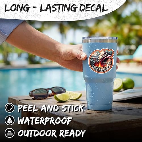 Miniatura 3 de Nicaragua ID44990 - Calcomanía de vinilo impermeable para laptop, botella de agua, vaso de automóvil, 4 pulgadas, calcomanías estéticas duraderas