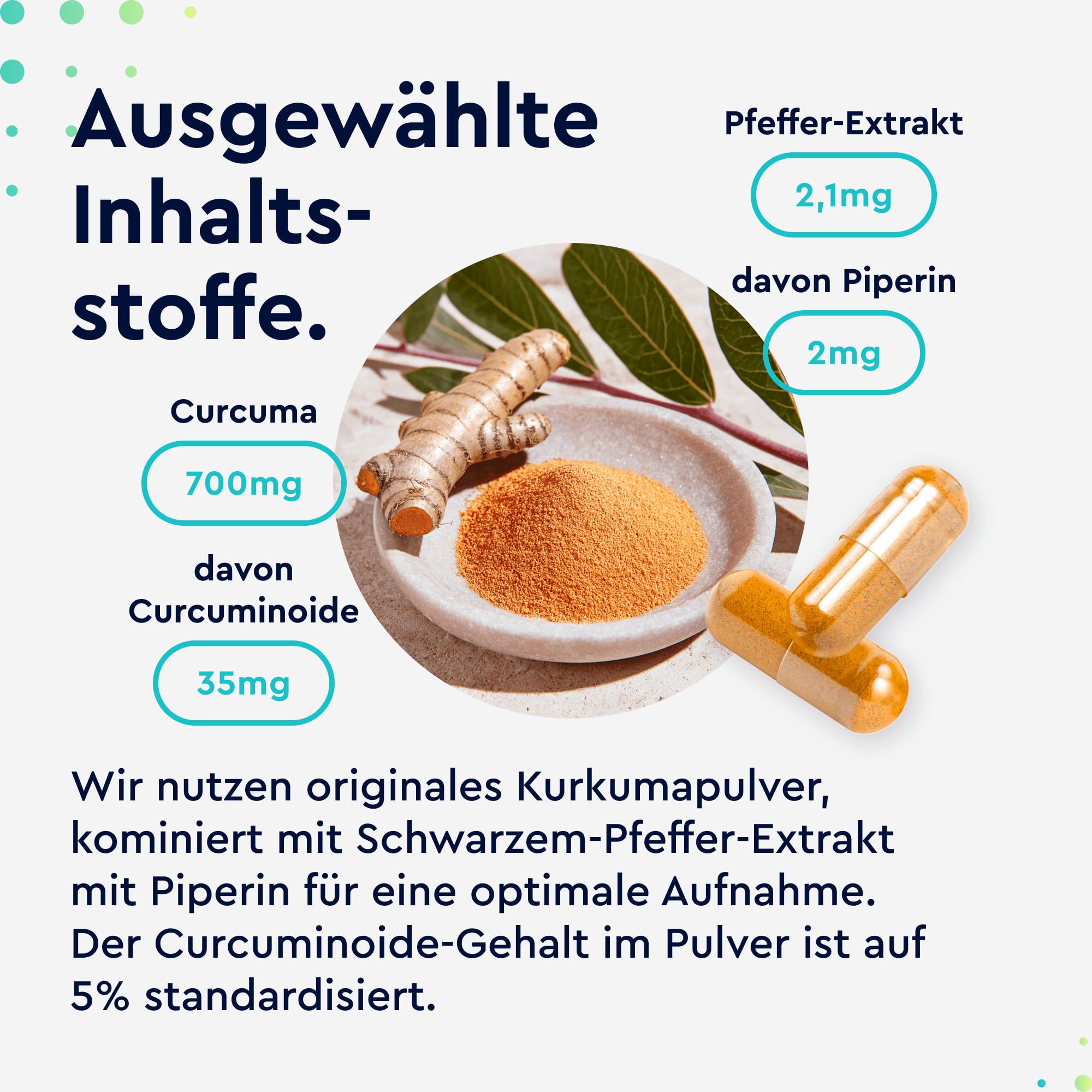 Curcuma Kapseln hochdosiert für 13 Monate - original Kurkumapulver - 700mg pro Kapsel mit Curcumin & Piperin - vegan - laborgeprüft & in Deutschland entwickelt