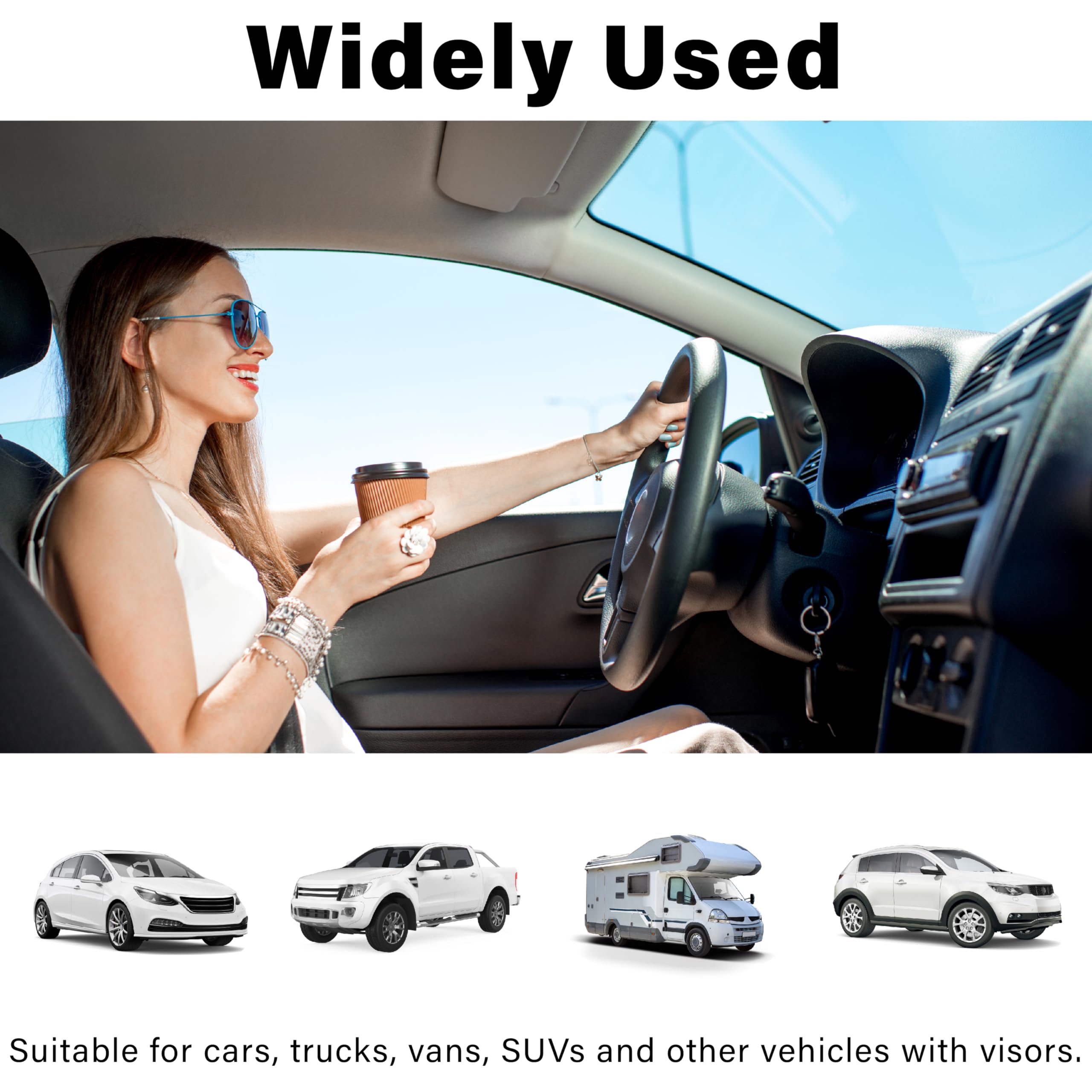 Car Visor Mirror Universal Clip-On Automotive Sun Visor Vanity Mirror for SUVs and Various Vehicles car accessories interior — view 7