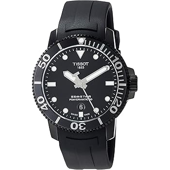 seastar 1000 automatic black dial men's watch