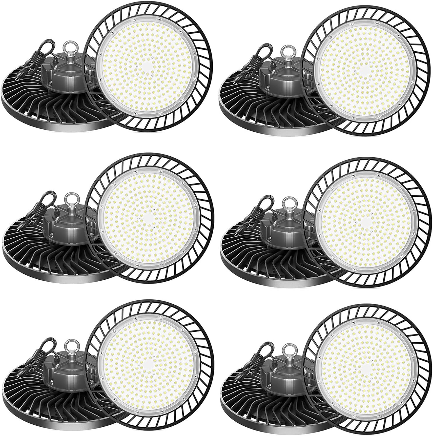 8 Pack UFO LED High Bay Light 100/150/200W UL/ETL Listed 130LM/W Led High Bay Lights 3000-6000K Alternative to 400W MH/HPS for Gym Factory Warehouse(6000K,4PCS-100w)