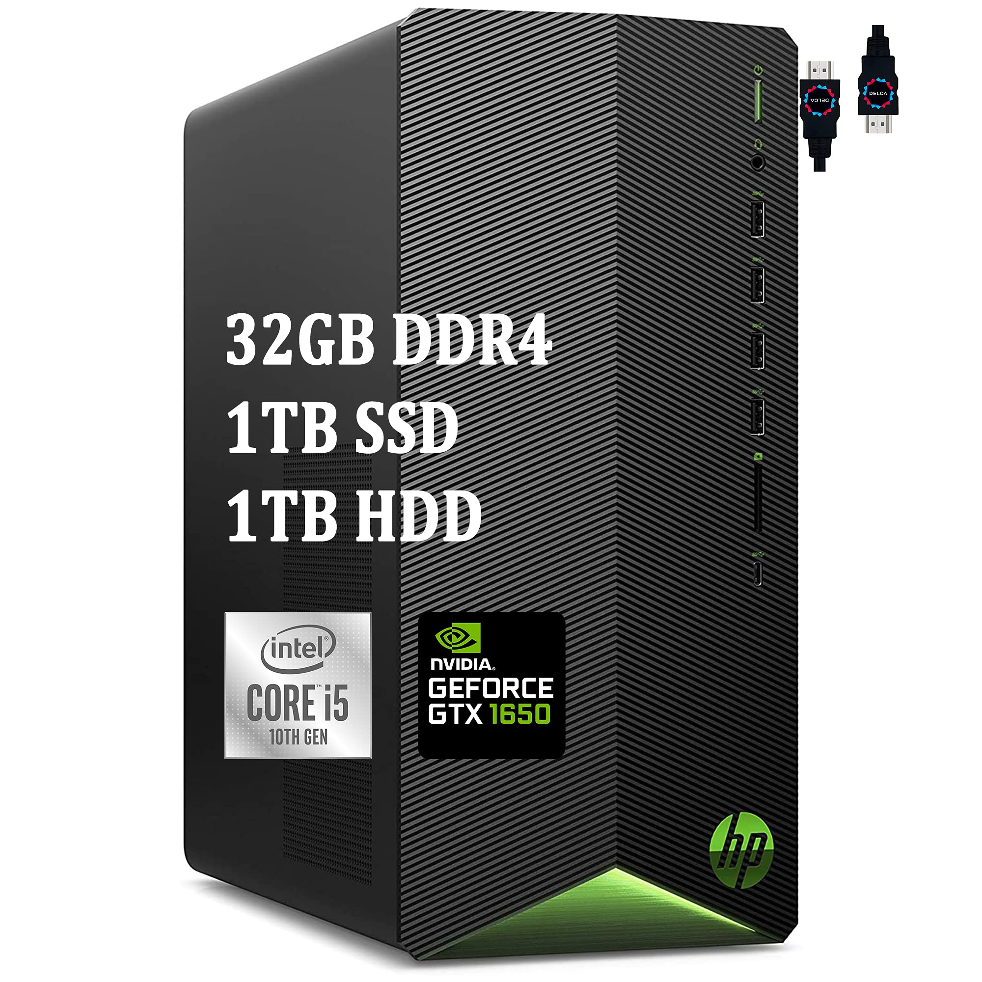 HP Pavilion Premium Gaming Tower Desktop Computer I 10th Gen Intel 6-Core i5-10400F (> i7-8700T) I 3