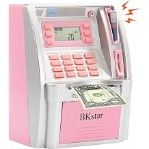 2024 Upgraded ATM Money Bank for Real Money Kids Debit Card Money Feeder Coin Recognition Balance Calculator Digital Electronic Money Bank Gift for Boys Girls 3+ Years Old