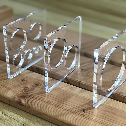 Miniatura 7 de 3 plantillas de enrutador para carpintería, 4 x 3.92 pulgadas, plantilla de plantilla de enrutador circular, plantilla decorativa con incrustaciones