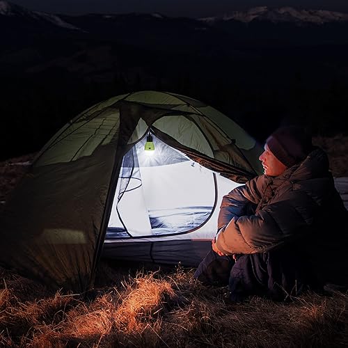 Miniatura 7 de EverBrite Luz de campamento recargable, linterna portátil para tienda, 3 modos de iluminación, bombillas colgantes para tienda de campaña con gancho