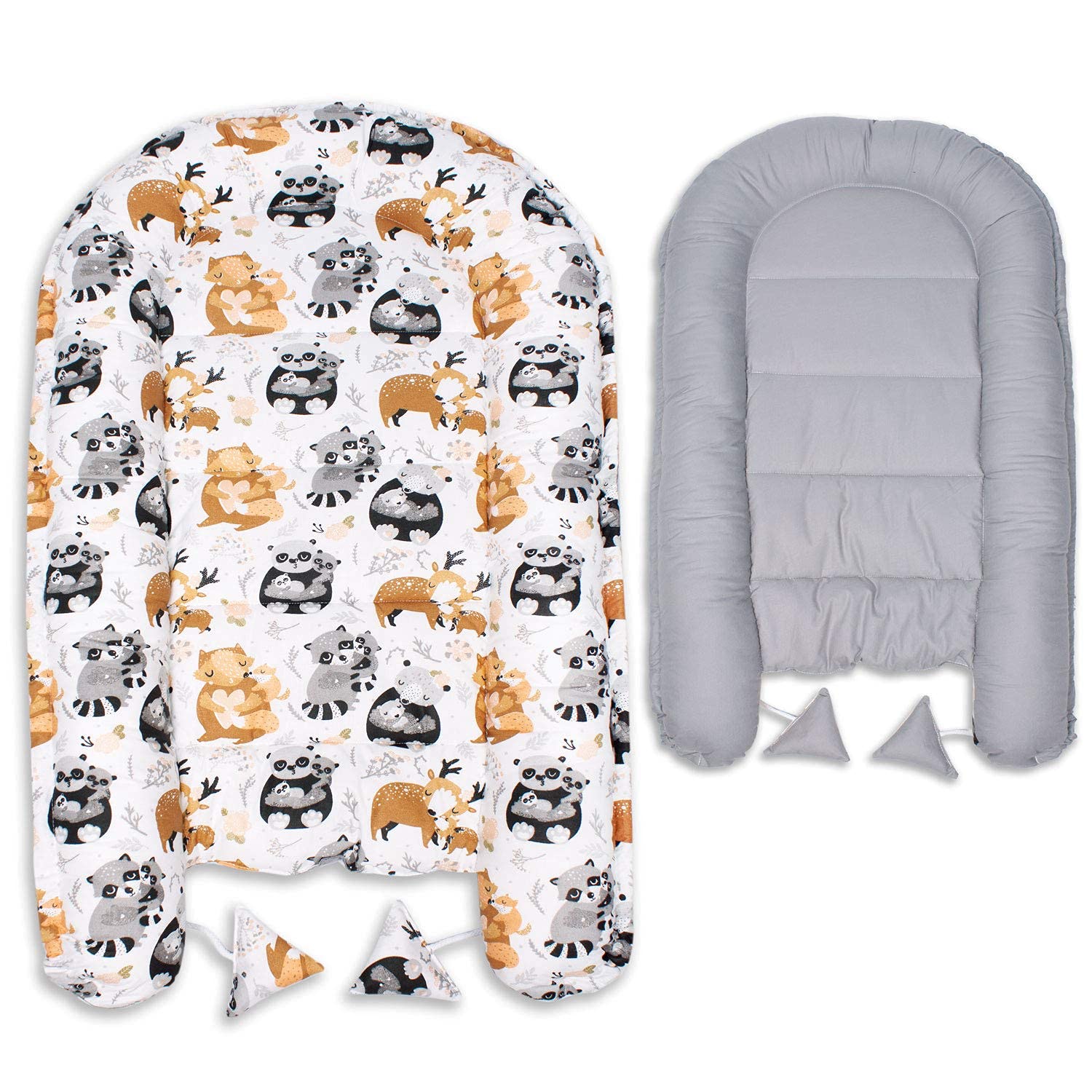 PaLulli Reductor Cuna Bebe - Set 5 Piezas Nido Bebe Recien Nacido Tela de algodón y vellón