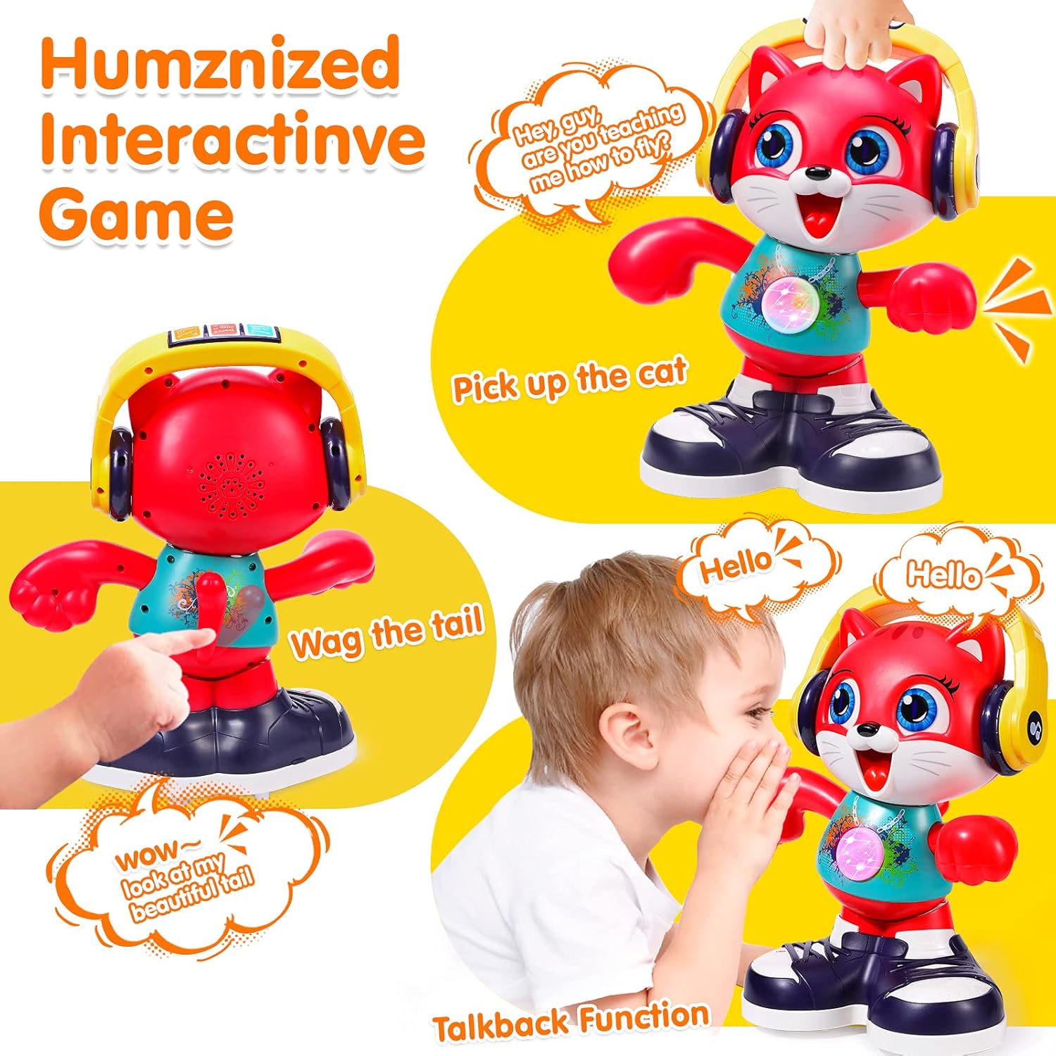 Baby Toy 12-18 Months Dancing & Musical Cat Toddlers Toy for 1 2 3 Year Old Boy Girl Baby Light Up Recording Interactive Toys for 1 Year Old Kids Early Educational Gift Toys for 1-2 Years Old Toddlers : Toys & Games
