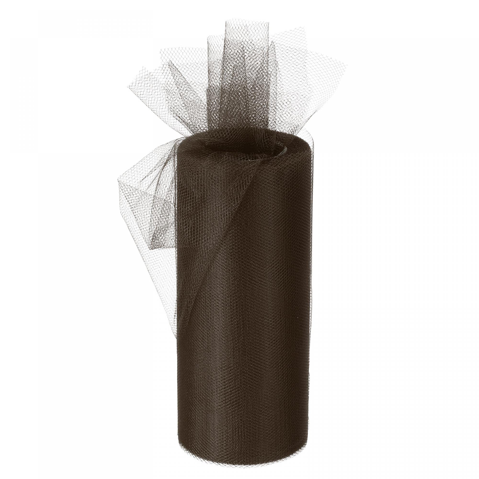 sourcing map6 Inch 25 Yards Tulle Ribbon Rolls Pastel Netting Fabric Net Cloth for Gift Wrapping Christmas Wedding DIY Crafts, Brown