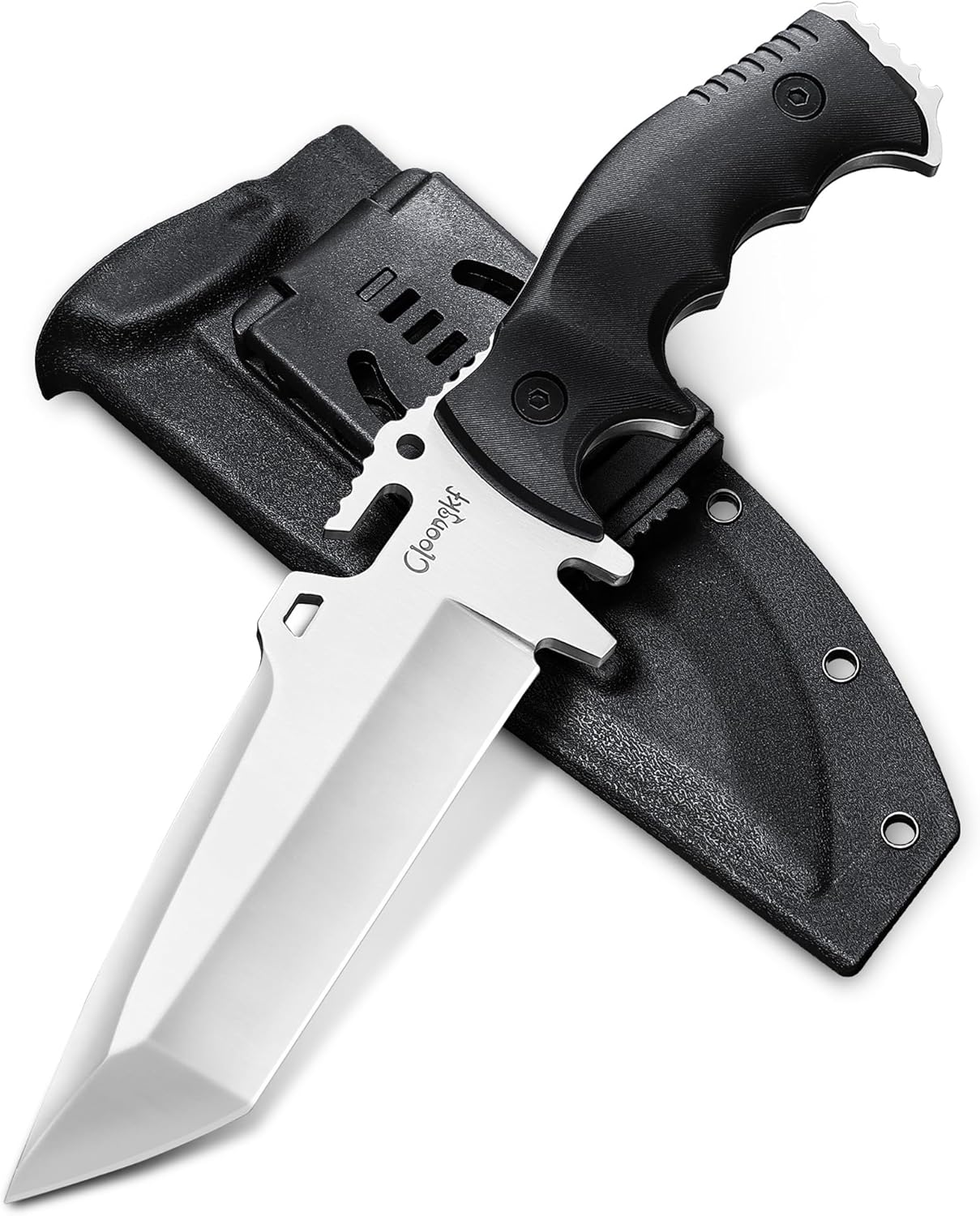 Full Tang Knife, 11.4” Fixed Blade with 4Cr13 Steel, Glass-Filled Nylon Handle & Sheath for Outdoor Camping, Survival, Bushcraft