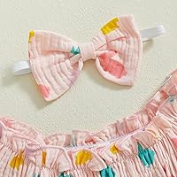 Vista 58 de Traje de bebé recién nacido, lindo mameluco de manga larga fruncido, cómodo traje de bebé niña Naranja