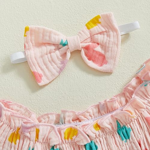 Miniatura 58 de Traje de bebé recién nacido, lindo mameluco de manga larga fruncido, cómodo traje de bebé niña Naranja