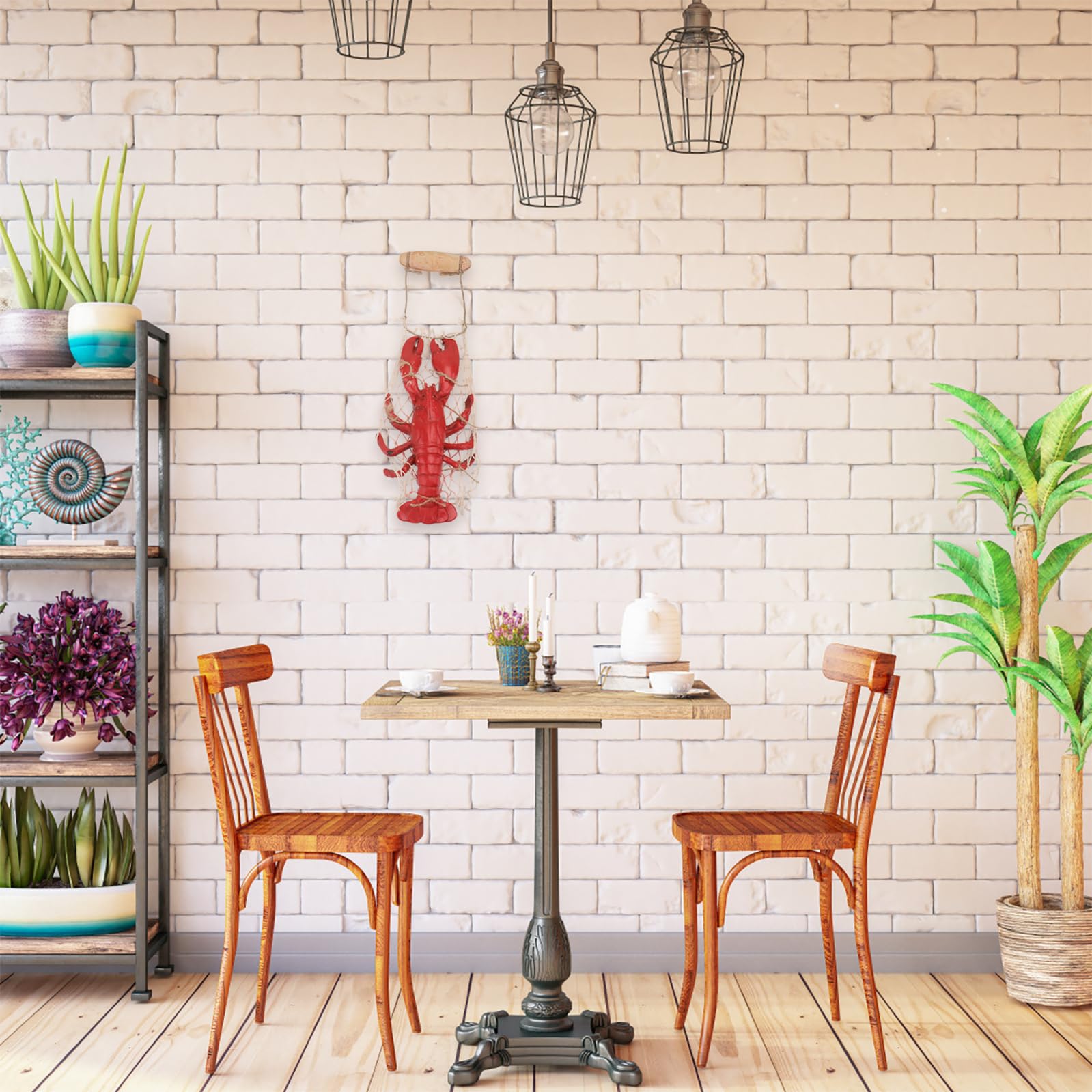 HOMSFOU Decorazione da e Multifunzionale in Resina a Forma di Aragosta Facile da Decorare e Chic per Giardino e Cortile
