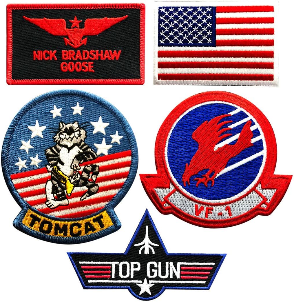 Goose Nick Bradshaw Navy Fighter Patch (5 PC Set - Iron on sew on)