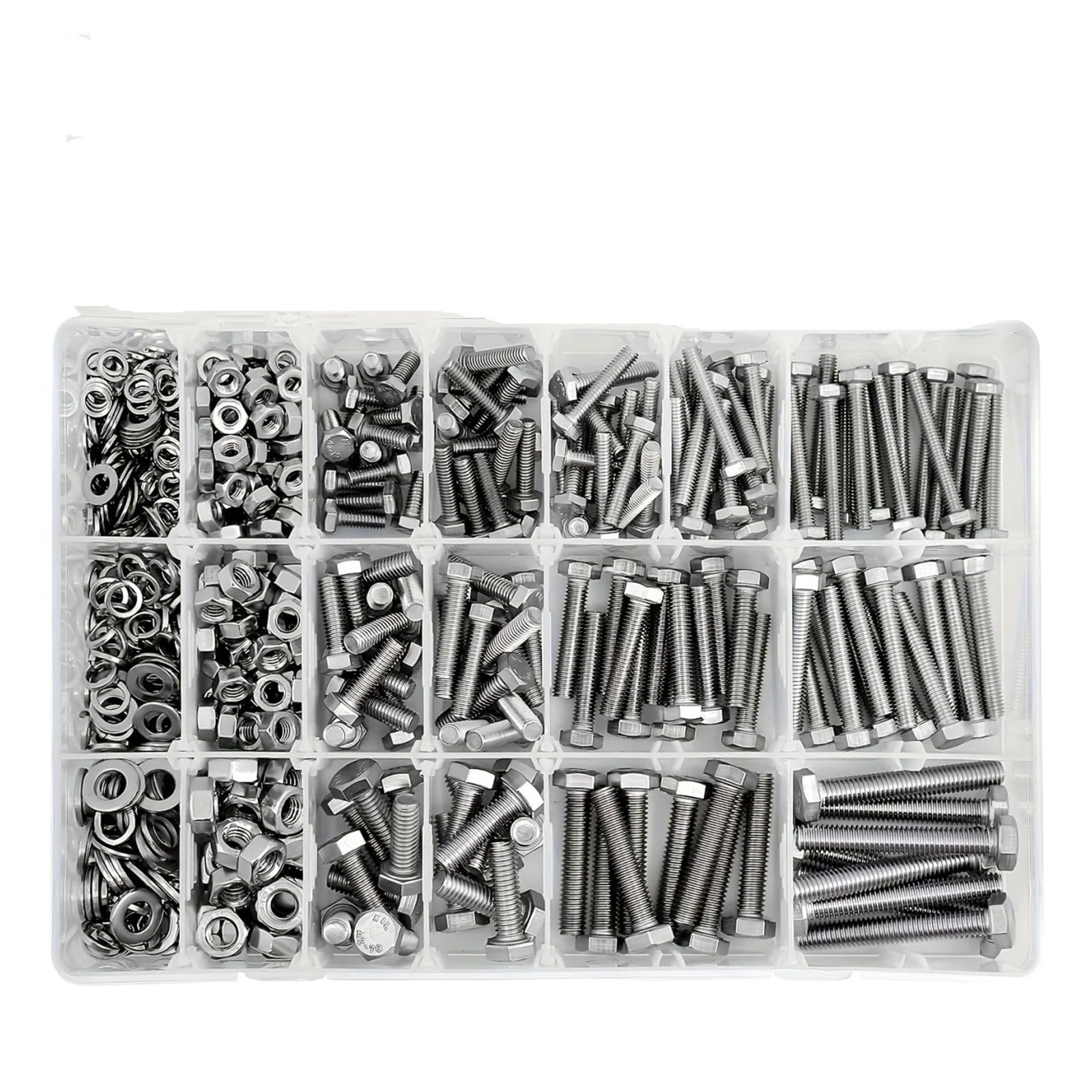 M6 M8 M10 Schwerlast-Schrauben- Und Muttern-Sortiment, Edelstahl 304, Enthält Die 8 Gängigsten Größen(620PCS m4 m5 m6)