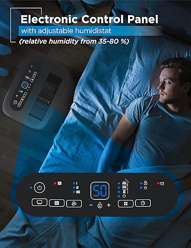 Miniatura 3 de COMMERCIAL COOL Deshumidificador de 35 pintas con humidistato ajustable, hogar y cocina, portátil con drenaje continuo, 3000 pies cuadrados