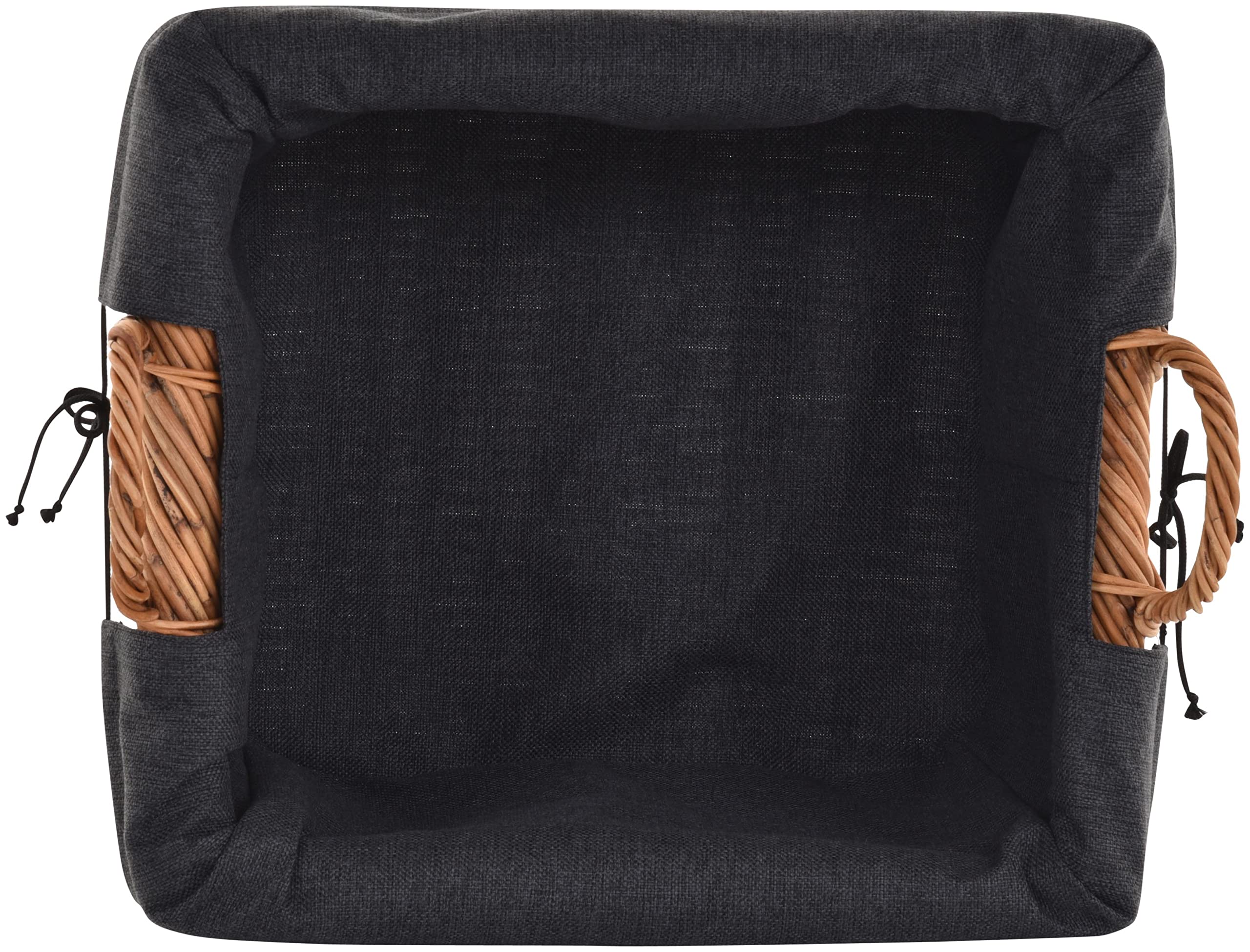 Rattan Kaminholzkorb Flechtkorb mit Inlett Holzkorb Kaminkorb stabil Korb für Holz (klein, Natur)