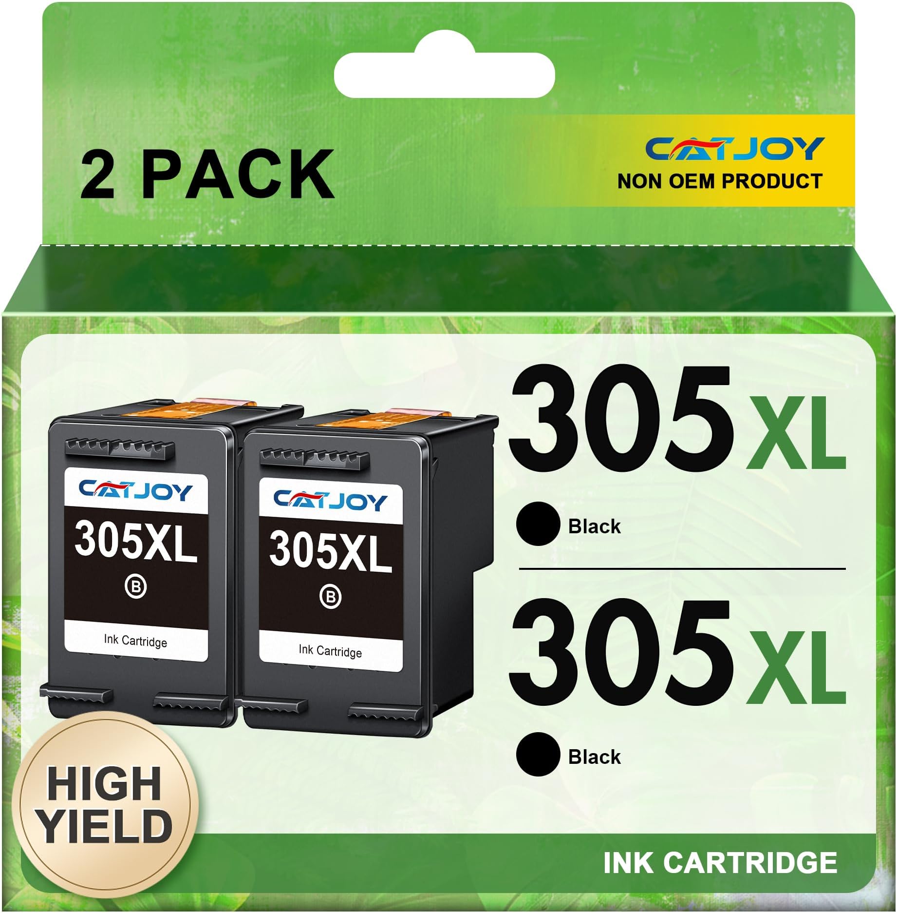 305XL Ink Cartridges Black Replacement for HP Printer Ink 305，Printer Ink Cartridge 305XL Black for HP Envy 6000 6020 6032 Pro 6400 6430 DeskJet 2810e 2800e 2820e 2700 2710 2720 (2 Black Pack)