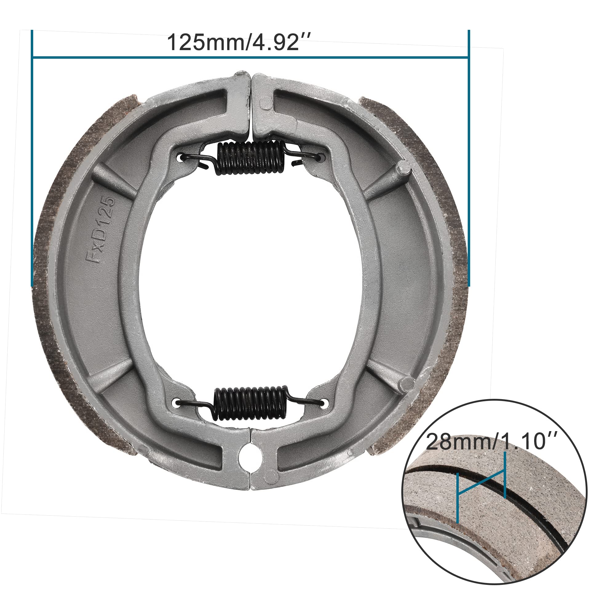 GOOFIT Ganascia Del Freno A Tamburo Da 125 mm Sostituzione per 50cc 110cc 125cc 150cc 250cc CF250 ATV 4 Wheeler Quad Scooter
