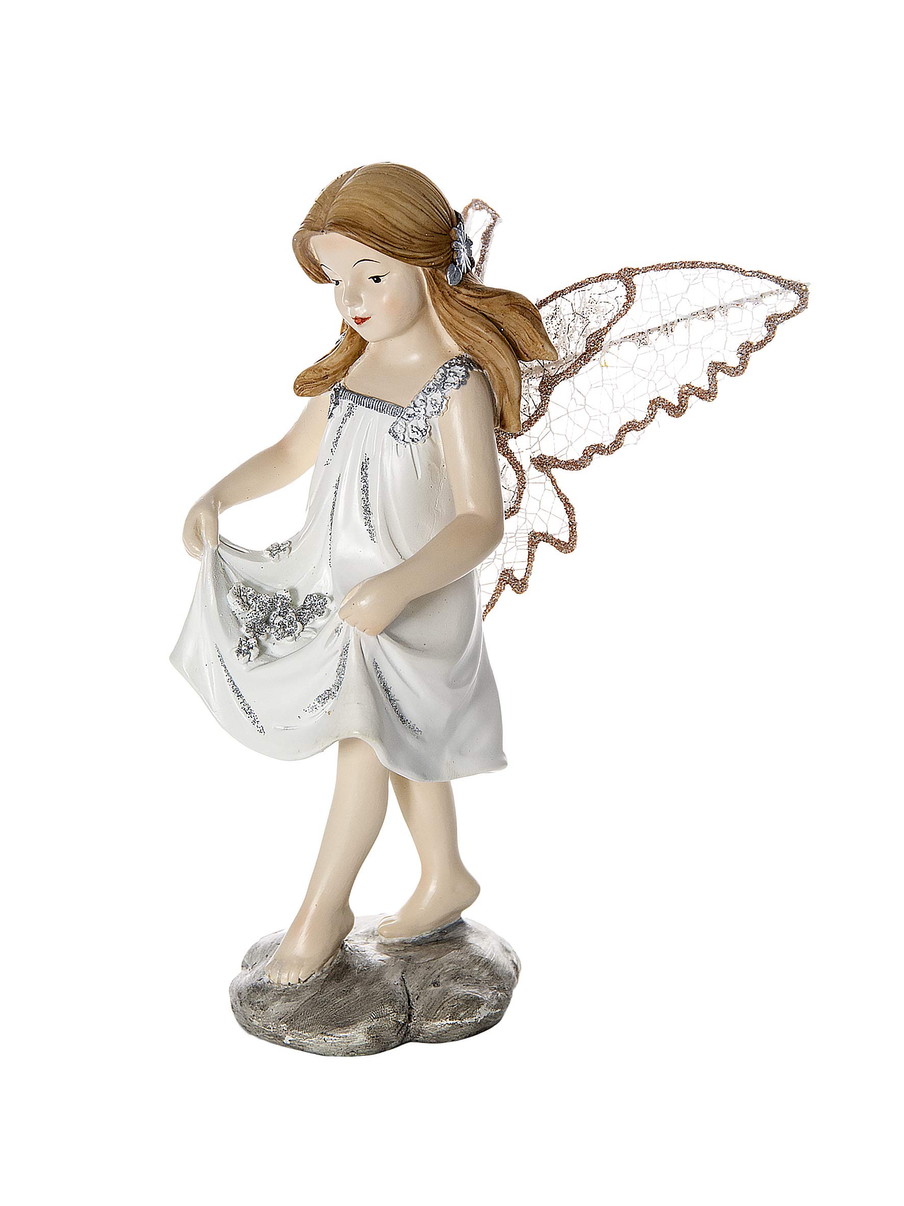 Mousehouse Gifts - Charming Fairy Ornament for Nursery Decoration, Baby Room Figurine with Golden Glitter Wings