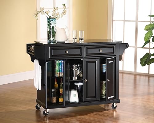 Vista 149 de Crosley Furniture isla de cocina con ruedas, Madera, Blanco