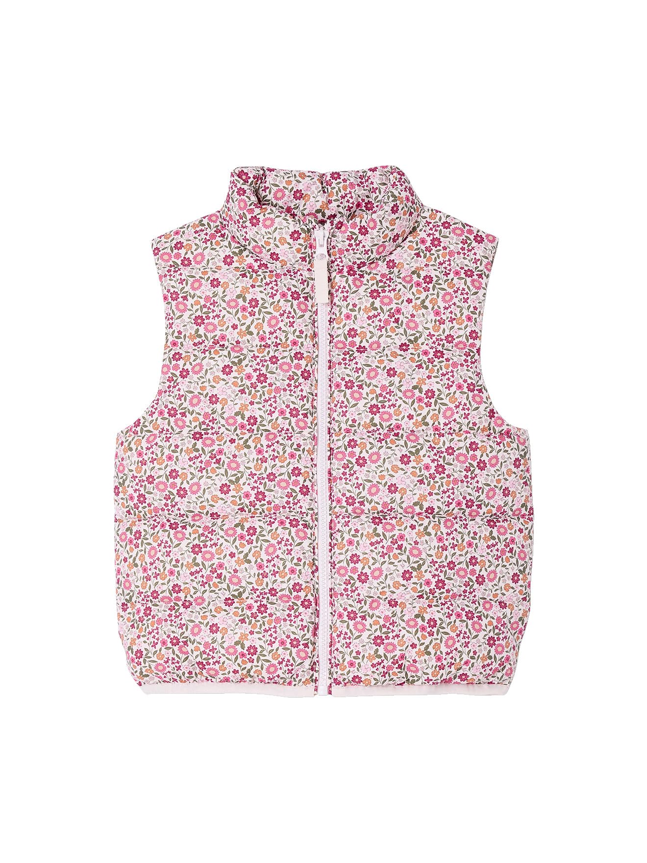 VERTBAUDET Doudoune Fille Sans Manches Motifs Fleurs Doublé
