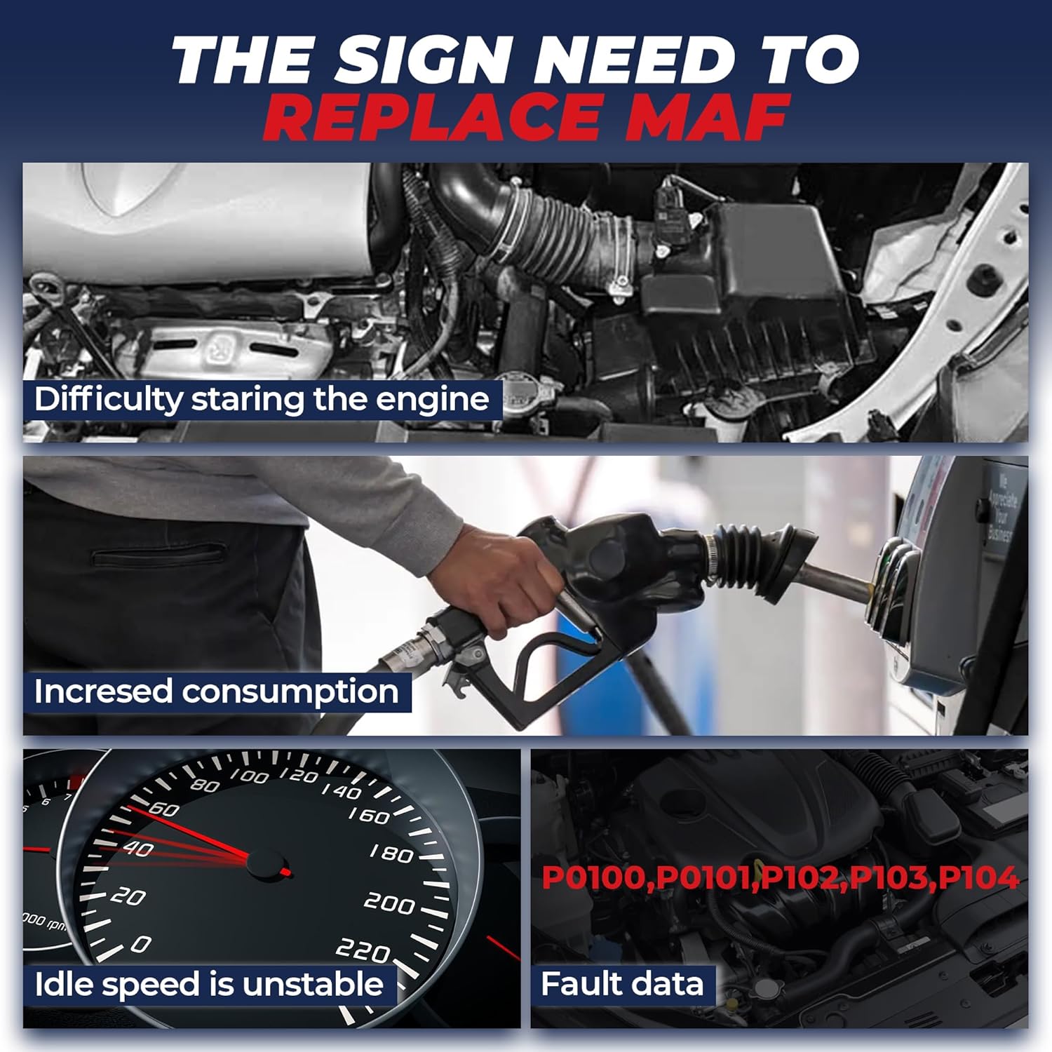 MOSTPLUS Direct Replacement Mass Air Flow Sensor Meter MAF Compatible for 1992-1998 Suzuki Sidekick/ 1996-1998 Suzuki X-90 1380058B00