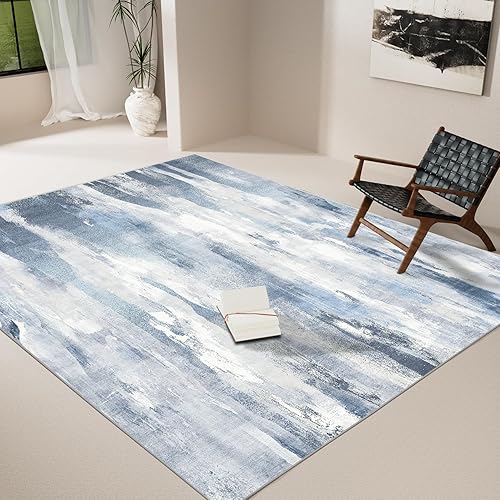 Miniatura 6 de Alfombra lavable a máquina, antideslizante, con base abstracta, de 5 x 7 pulgadas, lavable para salas de estar, dormitorios y comedores, fácil de