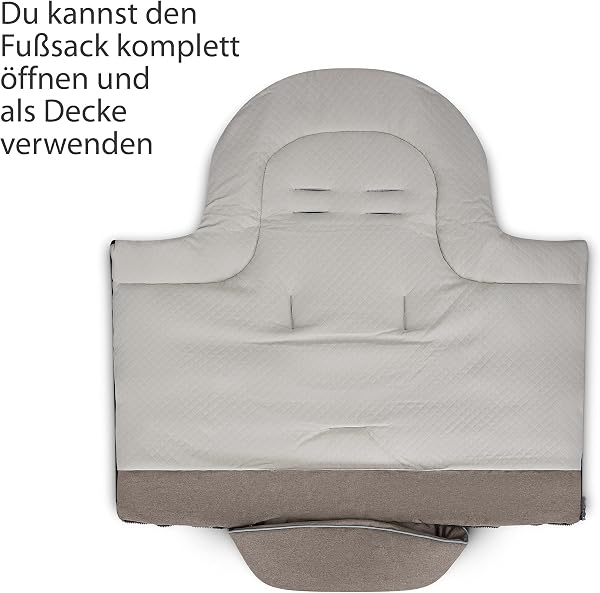 ABC Design Winterfußsack - gepolsterter Fußsack für kühlere Temperaturen - variable Anpassung an den Gurt des Kinderwagens (nature) - 3