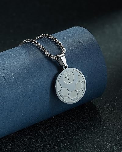 Vista 5 de seensea Collar con colgante deportivo de béisbol, versículo bíblico inspirador Lucas 137, regalo cristiano para hombres y mujeres