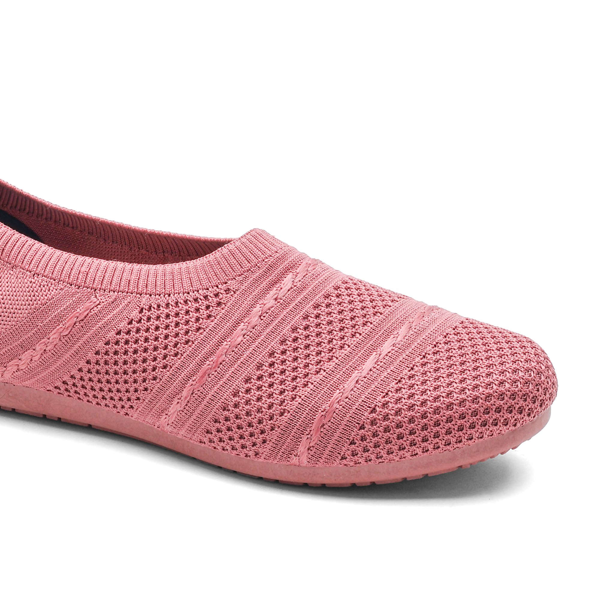 ASIAN ZERI-02 Women’s Knitted Slip-On Casual Shoes | Lightweight, Memory Foam, Flexible & Breathable Footwear for Walking, Travel & Casual Use Peach 4