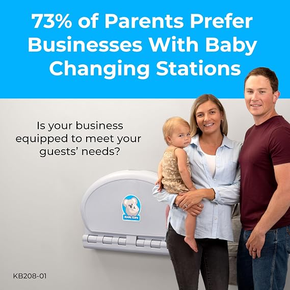 Koala Kare Oval Wall Mounted Baby Changing Station Durable, Hygienic, Child Protection Straps, and internal steel pivot rod (Model KB208-01)