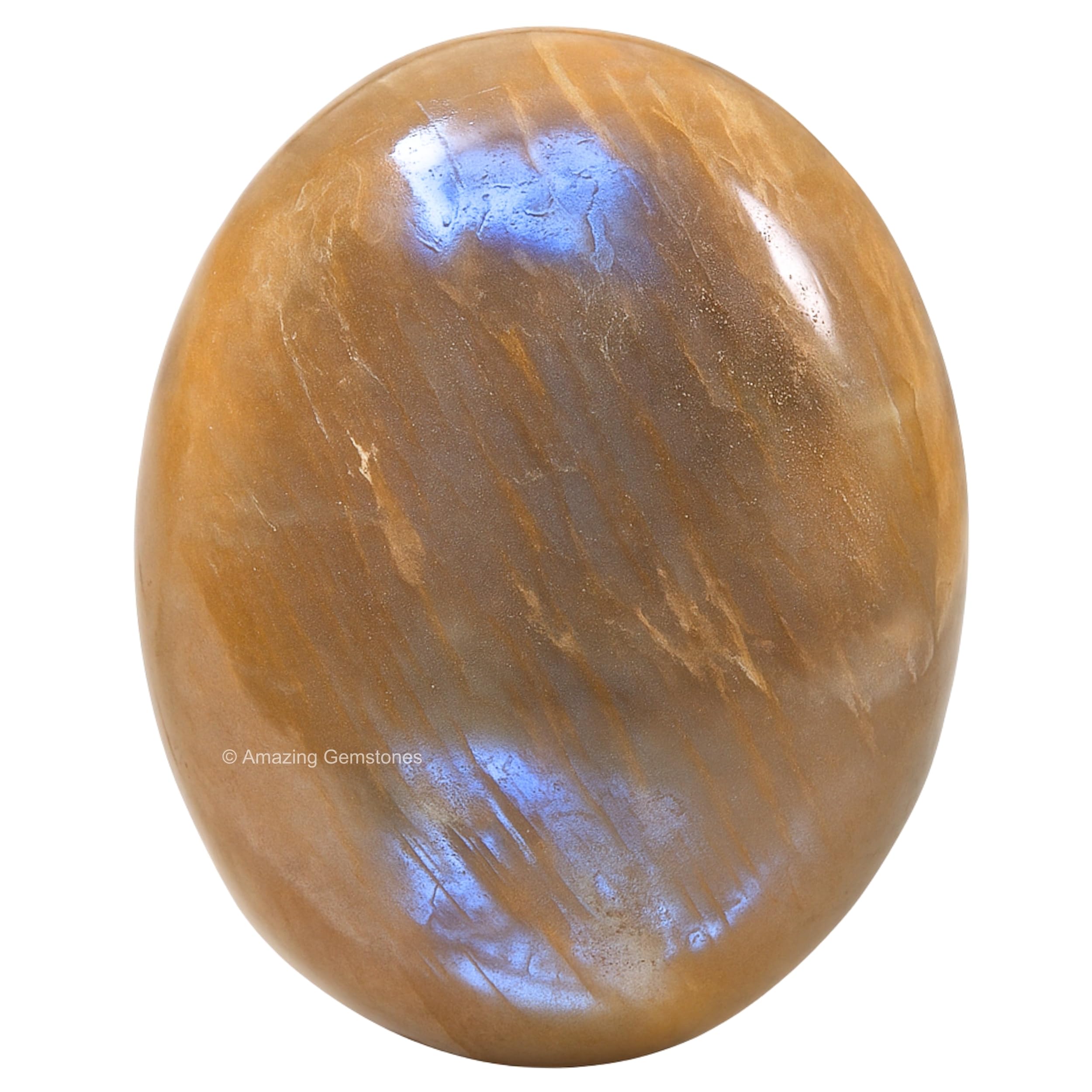 Sun Moonstone Crystal Palm Stone, 45-50mm Large Meditation Healing Crystal