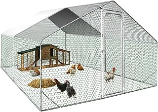 IDMarket - Enclos poulailler 12 m² Parc grillagé 4x3 M Acier galvanisé - Avec filet de toit