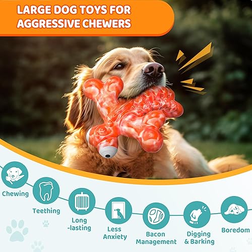 Miniatura 4 de Juguetes para perros grandes para masticadores agresivos juguetes indestructibles para perros - Juguetes grandes para perros - Juguete masticable