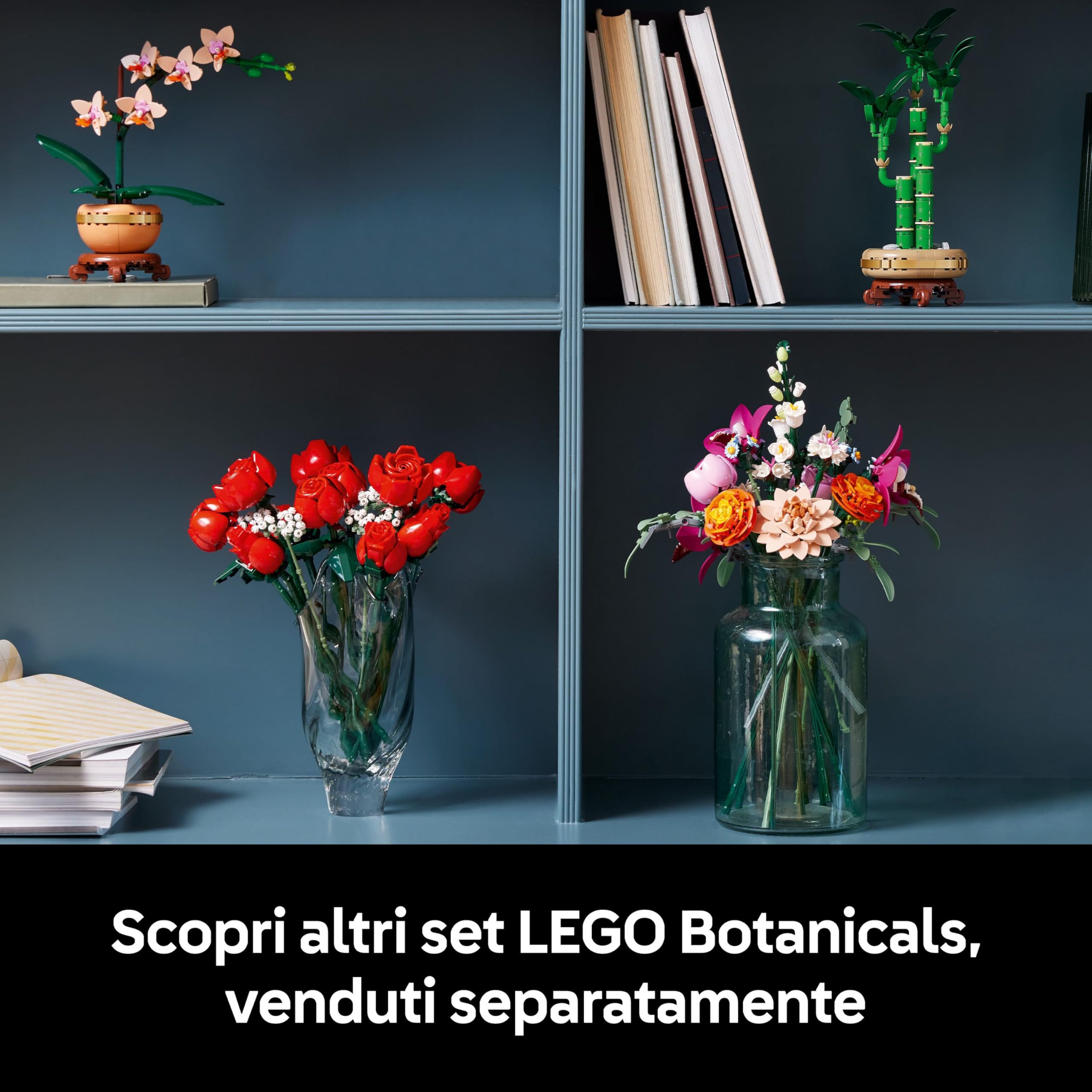 LEGO Botanicals Bouquet di Fiori Rosa - Kit Modellismo Adulti da Collezione - Decorazioni Casa con Piante Finte Artificiali con Margherite, Fiordalisi e Sambuco - Regalo Donna, Uomo, Lei o Lui - 10342