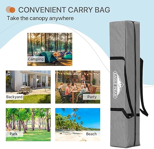 Miniatura 7 de EAGLE PEAK EAGLE PEAK - Toldo desplegable instantáneo de 10 x 10 pies, refugio plegable portátil, parte superior impermeable con costuras selladas,
