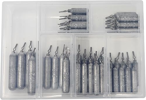 Miniatura 17 de Reaction Tackle Pesos de tiro de caída - Plomos para pesca de tiro de caída de agua salada y agua dulce - Forma de lápiz delgado - Plomos de pesca