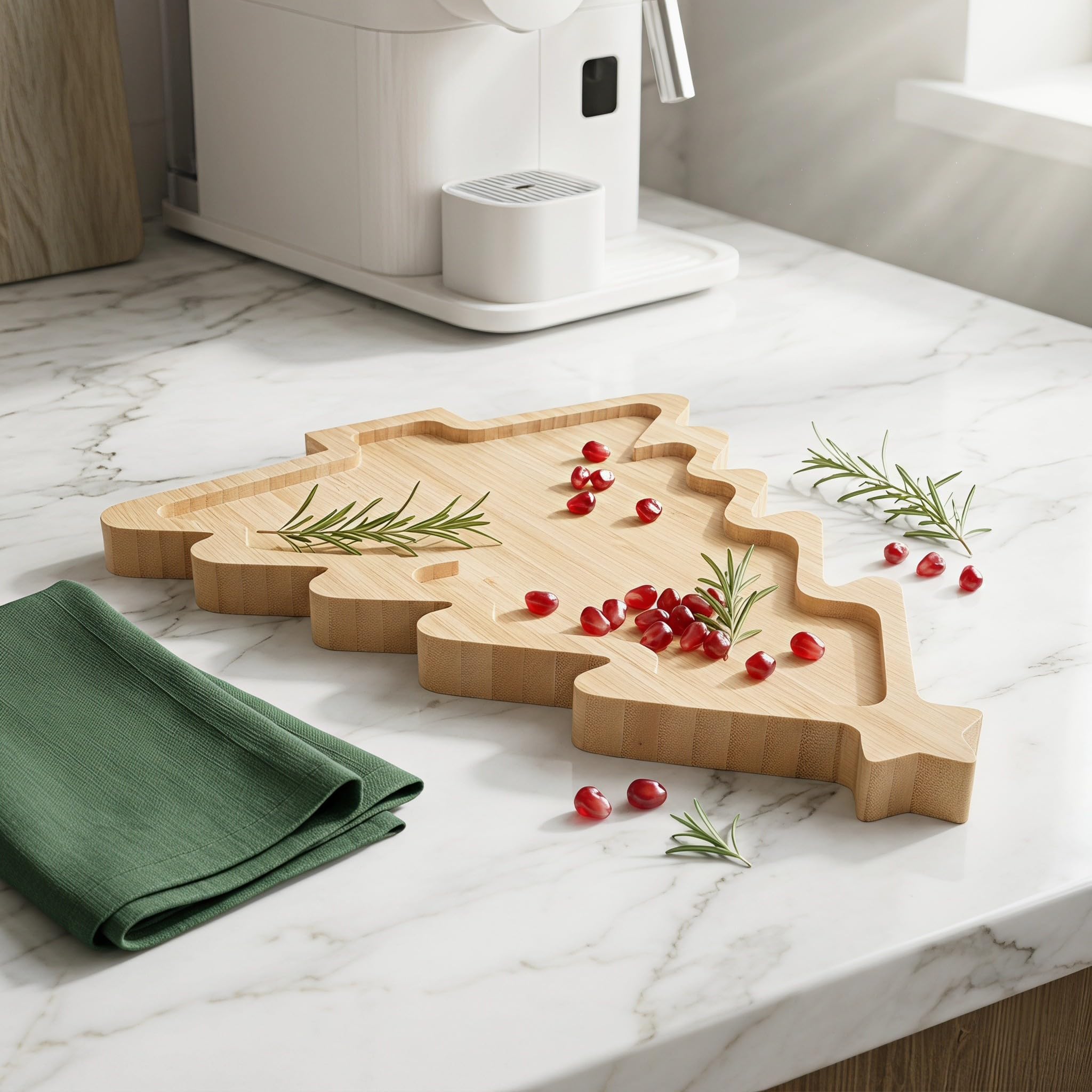 ibasenice 3 bandejas de Madera con Forma de árbol de Navidad y Tabla para e
