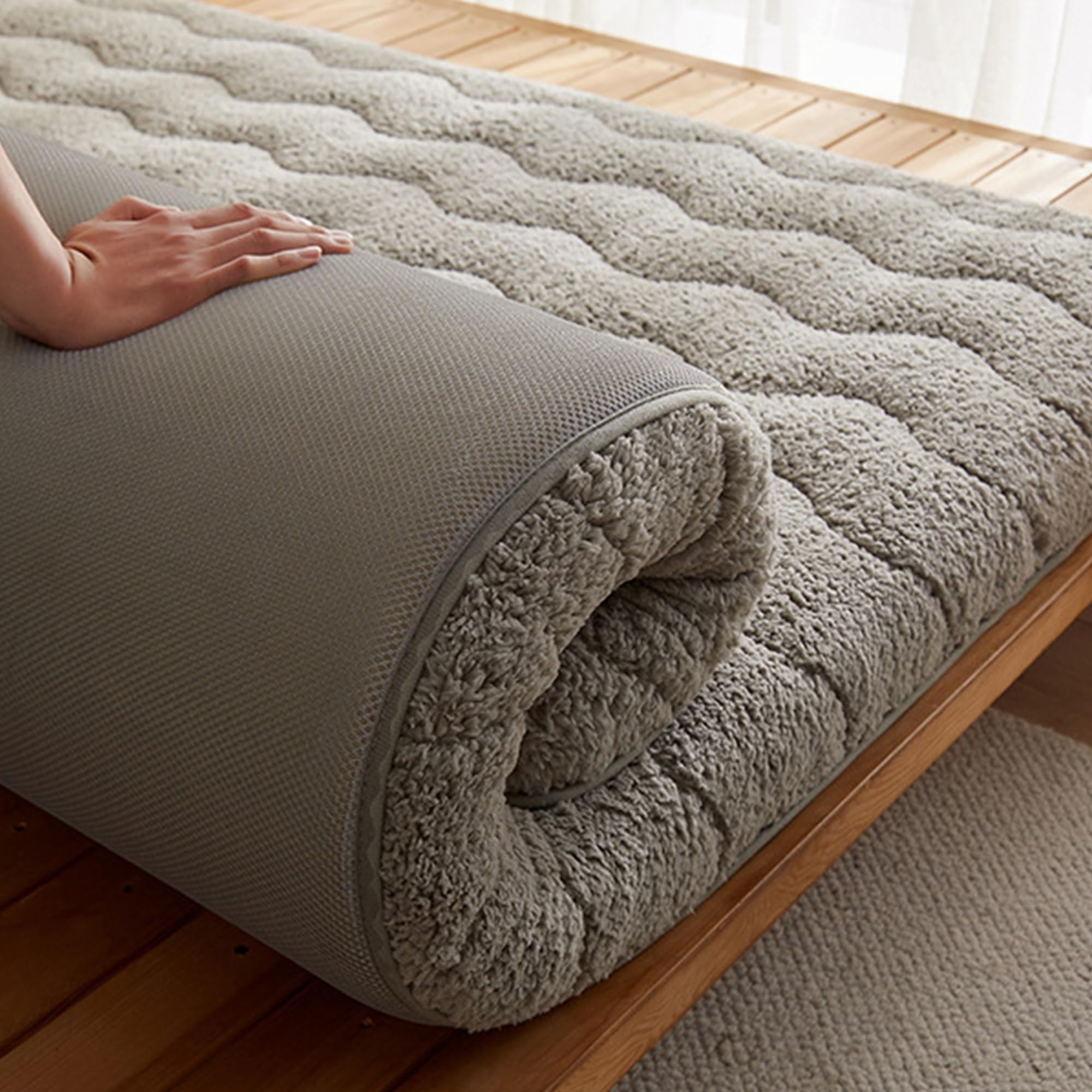 Vloerfutonmatras, gevouwen en verdikte Tatami-mat Japanse stijl Futonmatrasmatrassen Futon Dikker Futonvloermatras Zacht opvouwbaar draagbaar matras Dubbele enkele matras (Color : A, Size : 120x200c