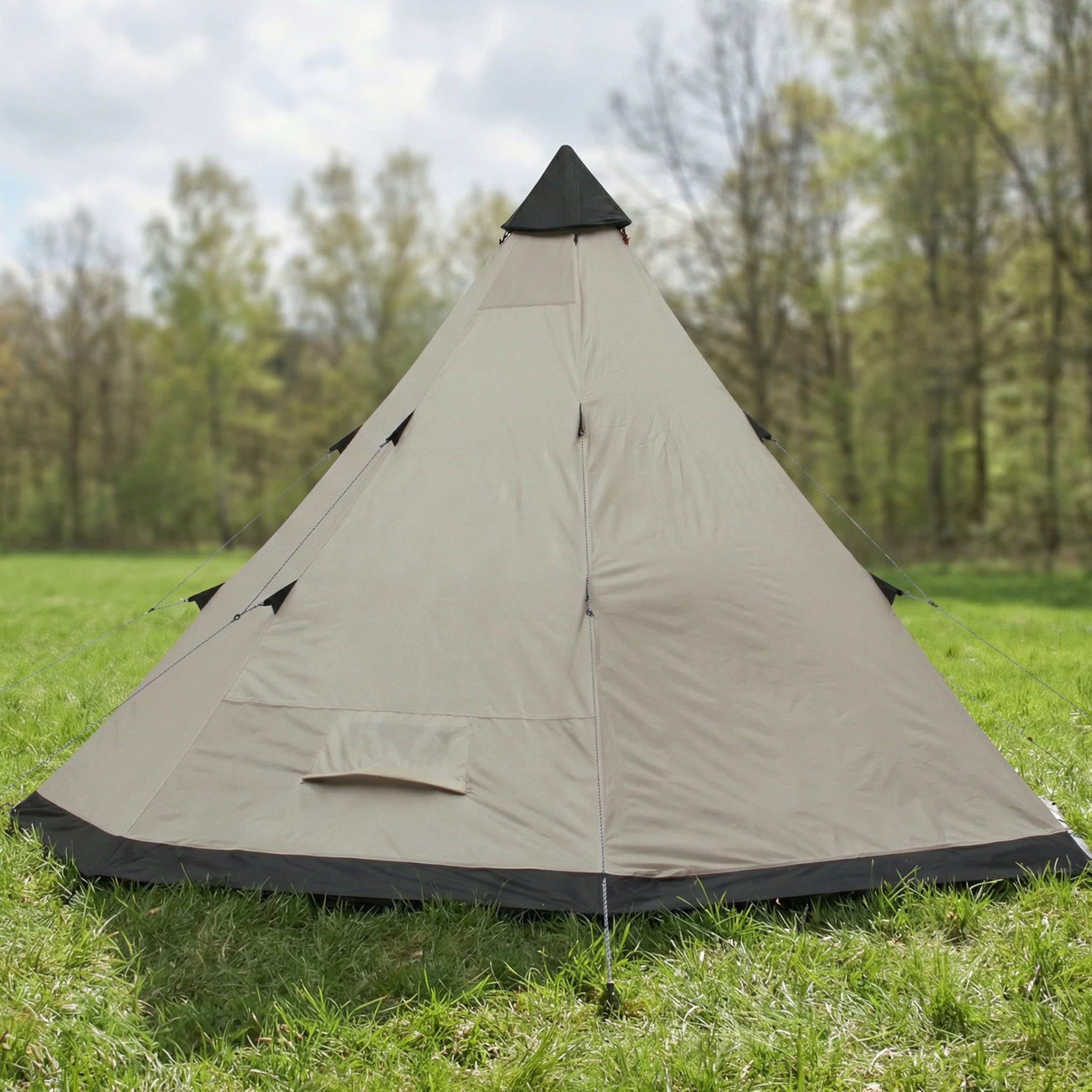 your GEAR Tienda de campaña Lido Tipi para 3 o 4 personas, tienda de campaña con suelo cosido, protección contra insectos y altura de pie, tienda piramidal con protección solar UV 50+, tienda de