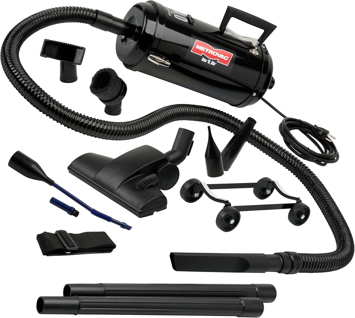 MetroVac Vac N Blo VNB-94BD - 4.0 Peak HP Car Vacuum & Blower, All-Steel Construction, Versatile Automotive Detailing Tool with Attachments, MagicAir Inflator Included
