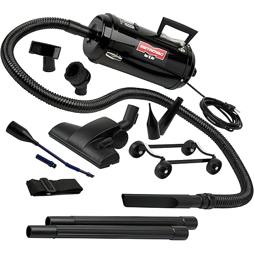 MetroVac Vac N Blo VNB-94BD - 4.0 Peak HP Car Vacuum & Blower, All-Steel Construction, Versatile Automotive Detailing Tool with Attachments, MagicAir Inflator Included