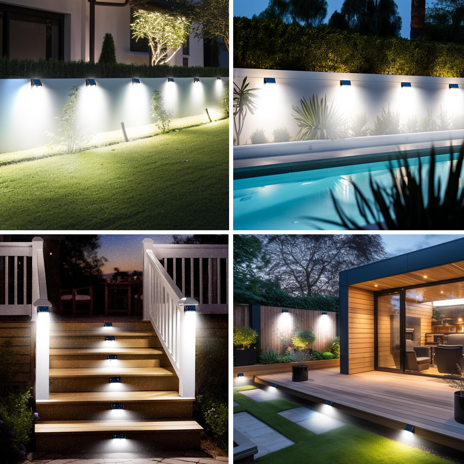 nipify Lampe Solaire Extérieur Détecteur de Mouvement, Lot de 8 Lumiere Solaire Exterieur Avec IP65 Étanche, 3 Modos Eclairage Exterieur Solaire, Lampe Solaire pour Jardin, Garage