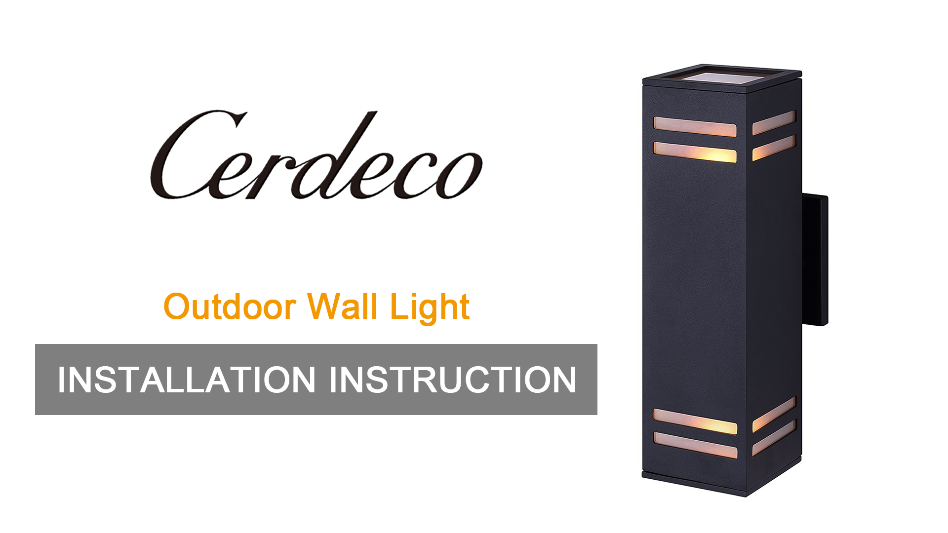 Image of Cerdeco 15 inch Black Modern Outdoor Wall Light with 3-Sided Frosted Glasses | E26 Base,UL listed,Aluminum Up and Down Lights Outdoor Exterior Wall Light Fixture Porch Light for House Garage Patio Garden