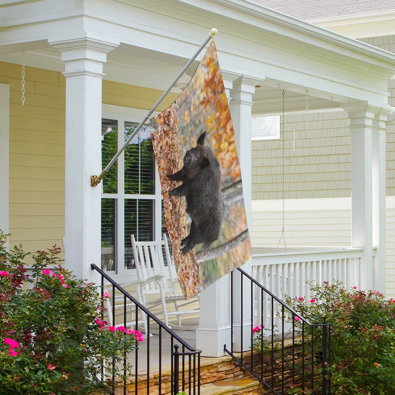 Drapeaux Décoratifs D'Extérieur Canard Sauvage Bannière De Jardin Simple Face Bannière De Cour Résistant À La Décoloration Drapeau De Décoration De Jardin Pour Intérieur Vacances 152x90 Cm