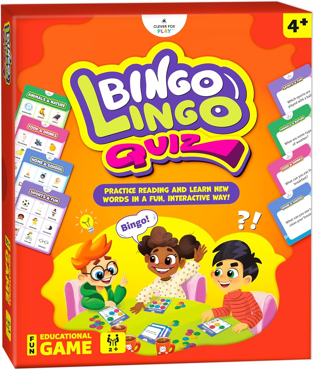 Lingo Bingo Game for Kids Ages 4-6, Themed Picture Word Toy for Homeschool | No reading required, four themes, speech therapy & vocabulary learning, designed for family, preschool, kindergarten